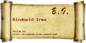 Bindseid Irma névjegykártya
